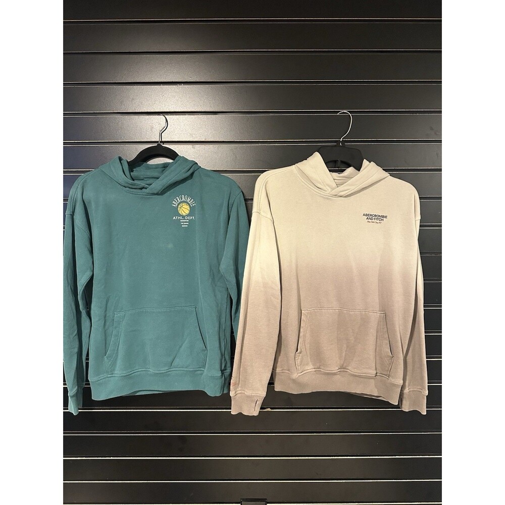 Lot of 2 Abercrombie Kids Boys Hooded Sweatshirts - Size 13/14 GUC